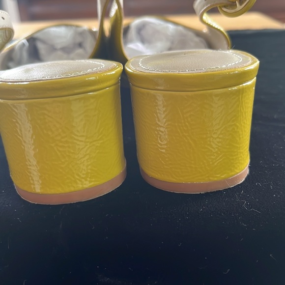 Boden Florrie Patent Leather Mud Block Heel Slingback Pumps Mustard EU 41 - Picture 4 of 6